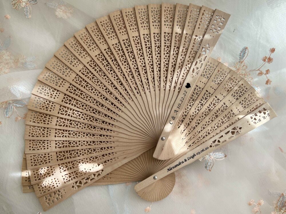 Personalized Wedding Favors Sandalwood Fans Bulk Rustic Party Custom Hand Gifts Guests Wood Folding Bridal Shower