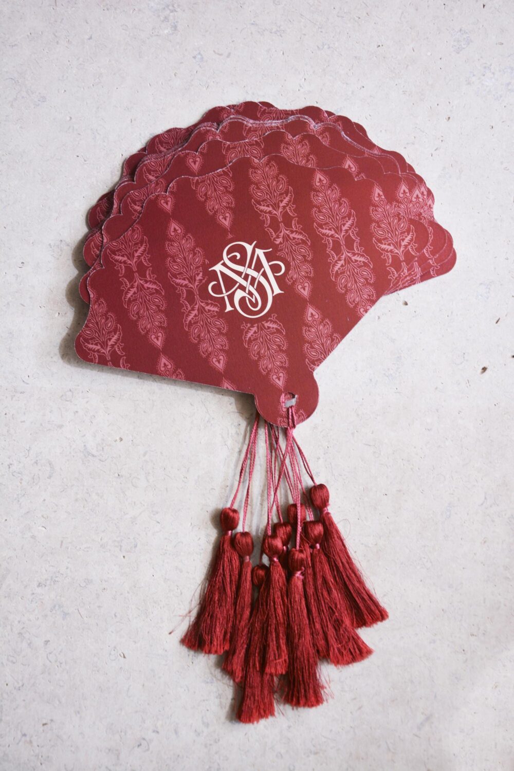 Customized Burgundy Wedding Paper Fans, Printed Fans, Fans With Tassels, Favors, Custom Hand Fan, Favors