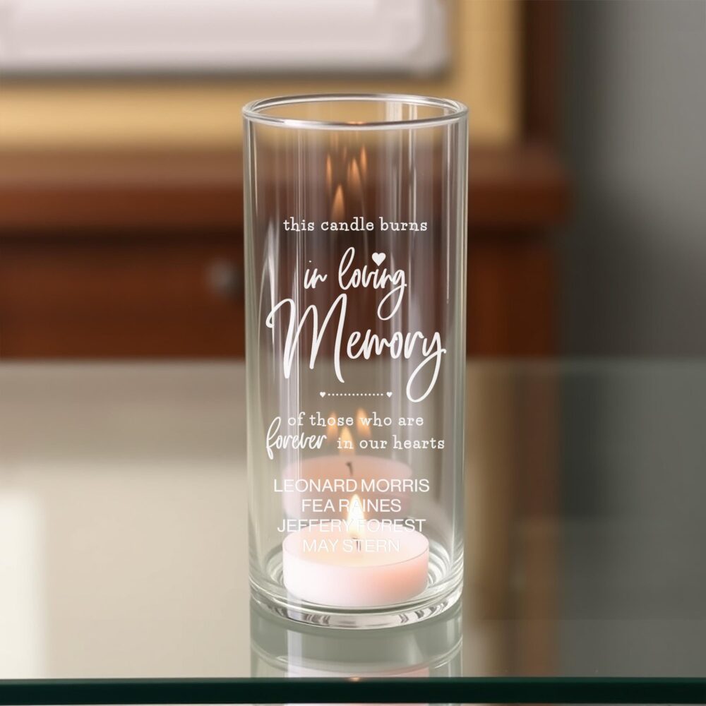 Personalized Memorial Vase - in Loving Memory Vase, Floating Wedding Candle, Engraved Cylinder