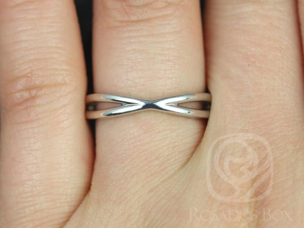 Plain Skinny Lima 14Kt Infinity Wedding Ring, Criss Cross Ring, Crossover Ring, X Band, Unique Gold Band, Ring, Anniversary Gift