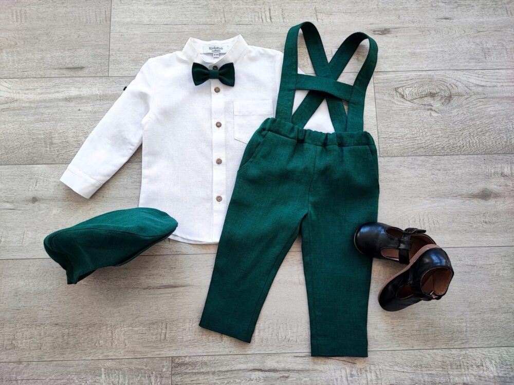 Page Boy Outfits, Trousers With Braces, Flat Cap, Mandarin Collar Shirt, Ring Bearer Suit