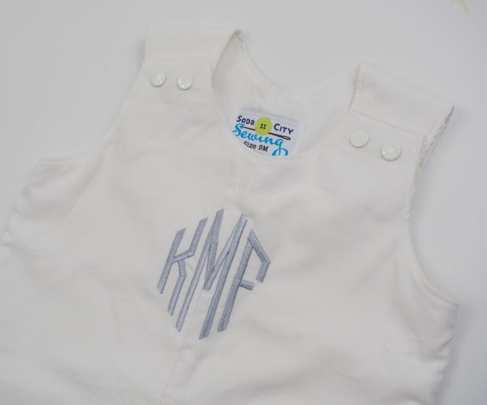 Boys Christening Outfit - Winter Wedding Ring Bearer Suit Baby Boy Baptism Romper White Corduroy Longalls Monogrammed Clothes