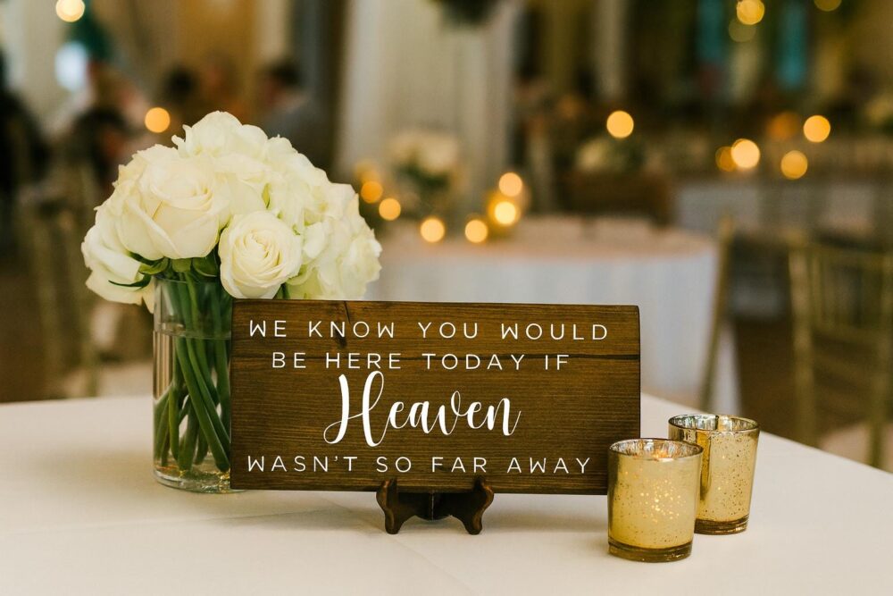 Heaven Memorial Wedding Sign | in Loving Memory Wooden Chair Rustic Ceremony Decor Gift