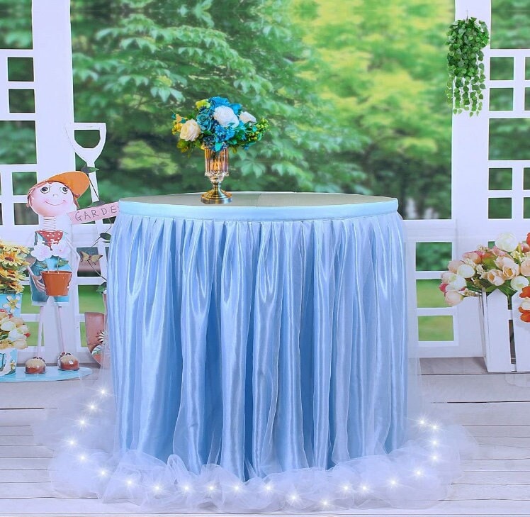 Tulle Table Skirt Ruffle Tablecloth For Parties & Weddings