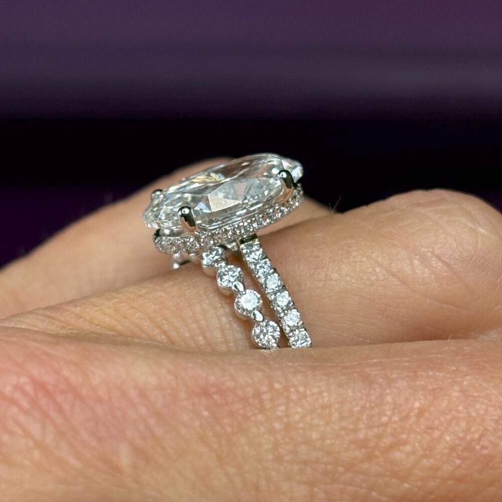 Bubble Band Lab Diamond Wedding Ring 10 Year Anniversary Platinum Stacking Bands