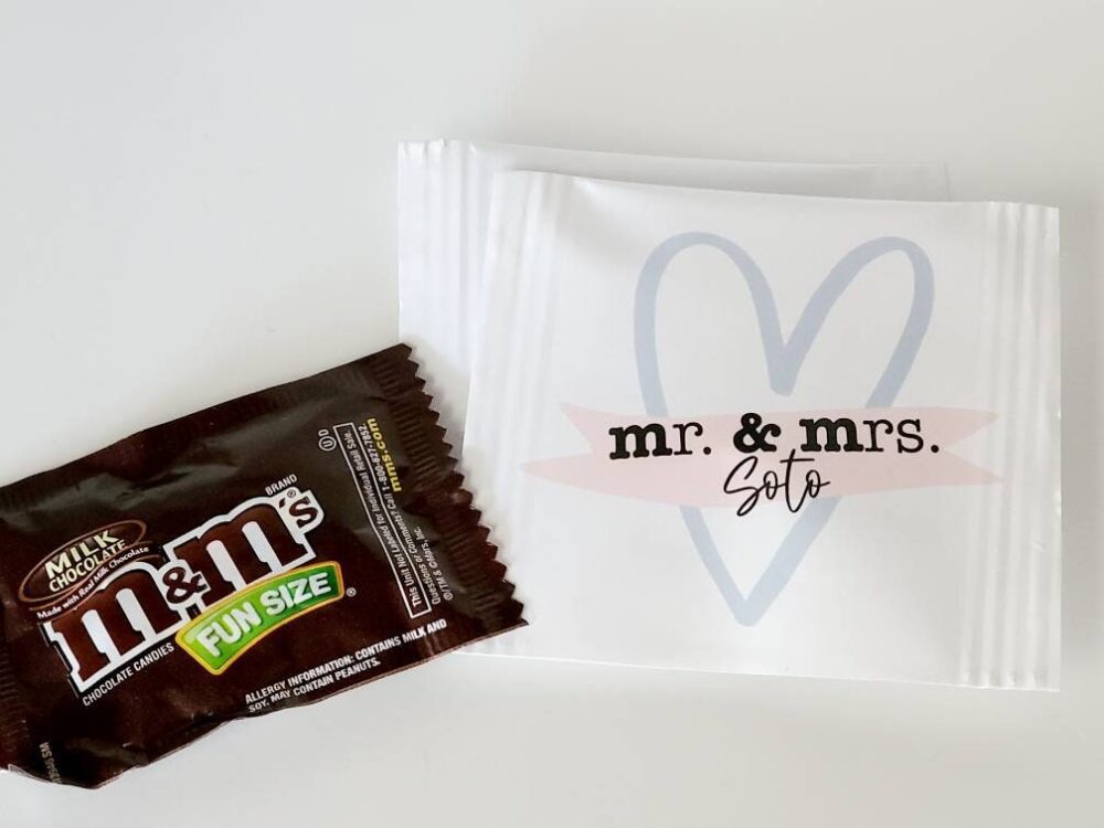 Personalized M&ms Wedding Favors Watercolor Design, Set Of 25