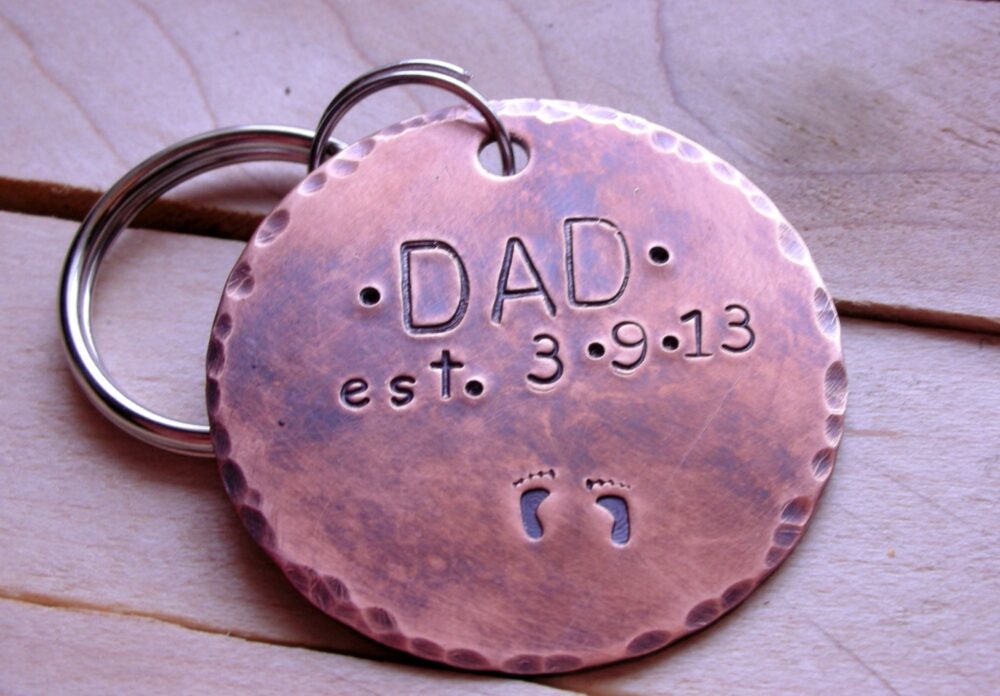 New Dad Keychain - Father Keychain-Father Gift-Gft For Dad-Custom Personalized Keychain The