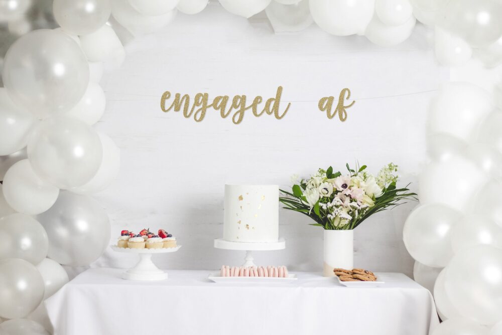 Engaged Af Banner, Engagement Engagement Party Decorations, Engaged Bachelorette Decor, #engaged