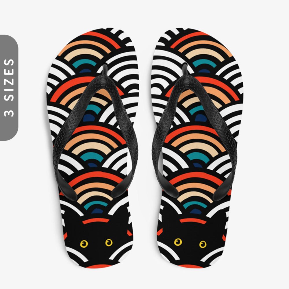 Peeking Cat in Scallop Pattern | Flip-Flops Vintage Lover Gift