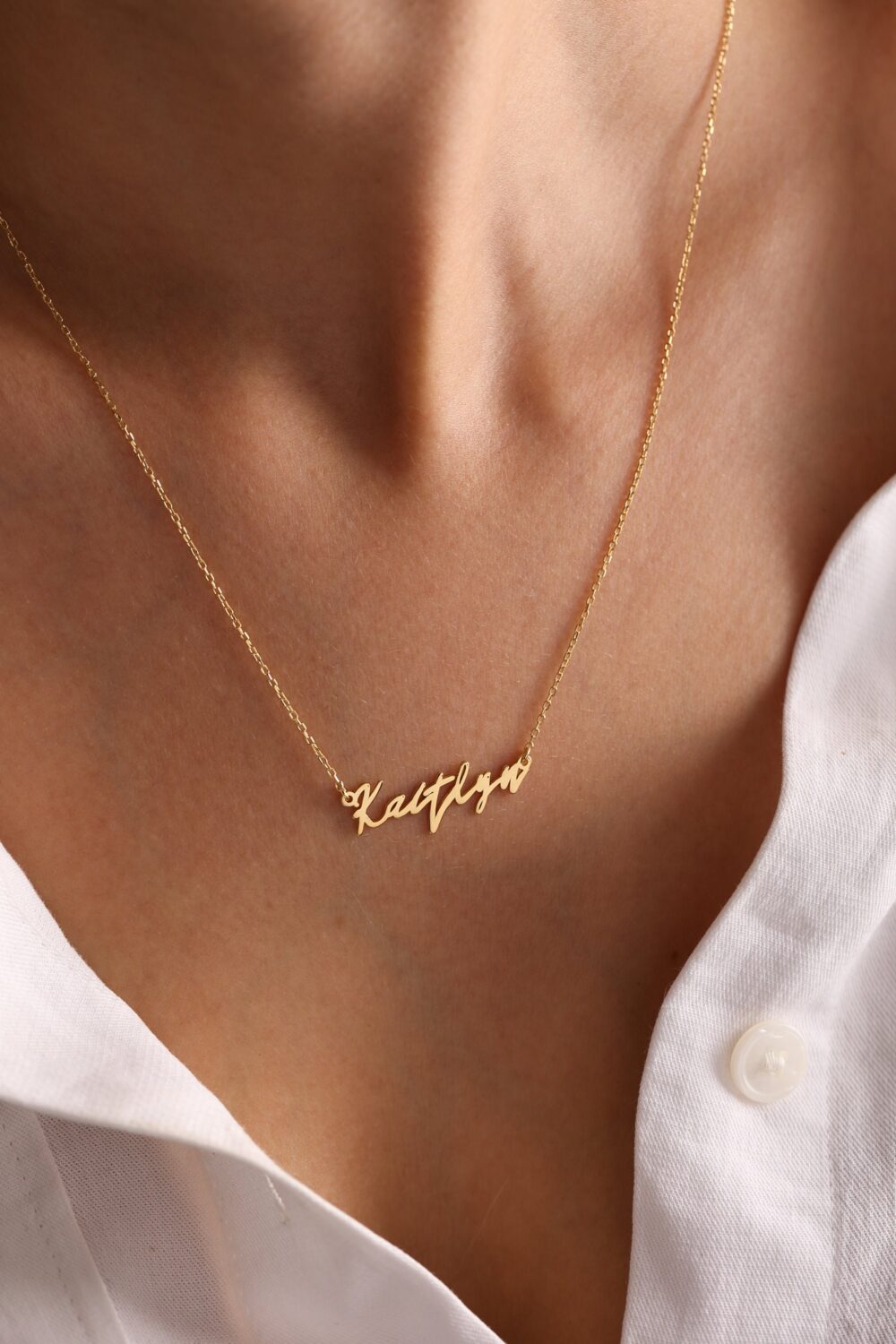 Personalized Signature Necklace, Custom Dainty Name Jewelry, Gift For Moms