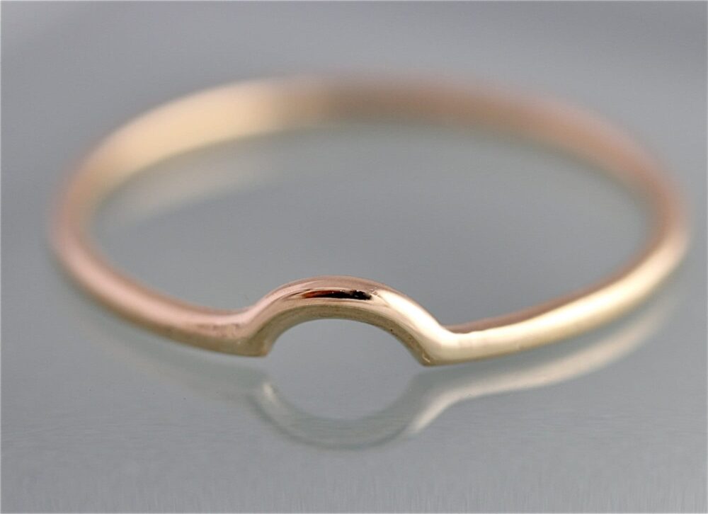 Contour Wedding Ring Band 14K Solid Yellow Rose Or White Gold 1.3mm Thick Nesting Recycled Customizable