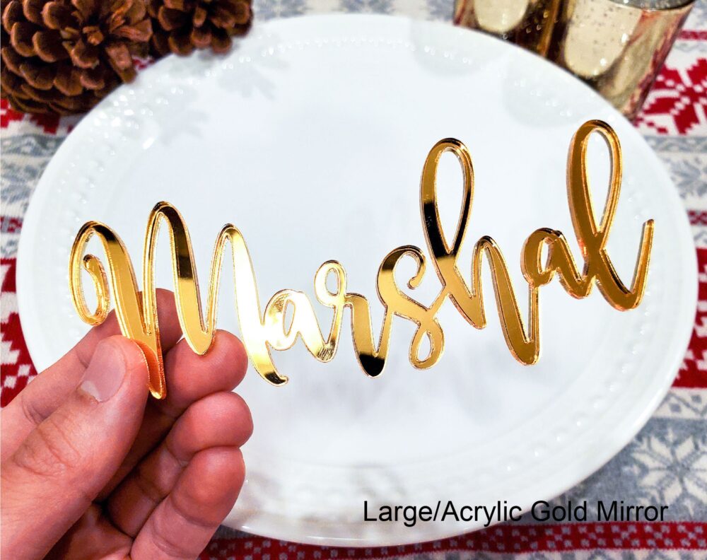 3D Wedding Name Place Card Wood Acrylic Setting Personalized Plates Table Laser Cut Names [112]