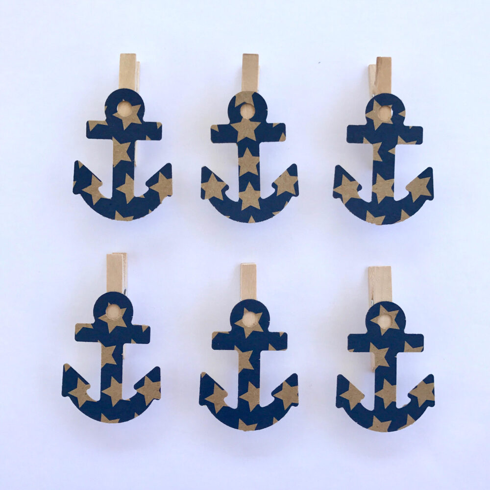 Anchor Clothespins Nautical Wedding Decoration Baby Shower Dont Say Game 4Th Of July Clips Pins Beach Party Favors Sailing Gift Tag