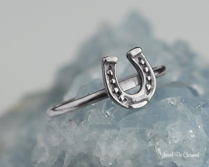 sterling Silver Horseshoe Ring Solid .925 Good Luck Rings Custom Size
