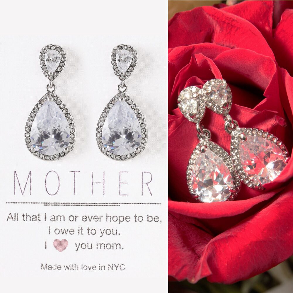 Wedding Gift, Mother Of Bride Groom Dangle Earrings, Bridal Holiday Gift