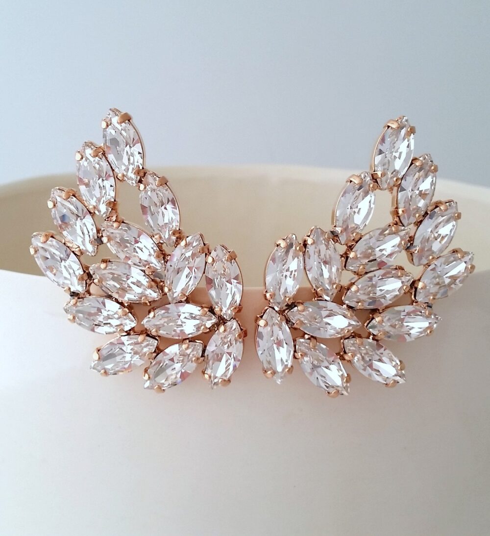 Climbing Earrings, Bridal Earrings, Crystal Earring, Bridal Ear Crawlers, Crystal Bridal Earring, Wedding Jewlery, Extra Large Earrings