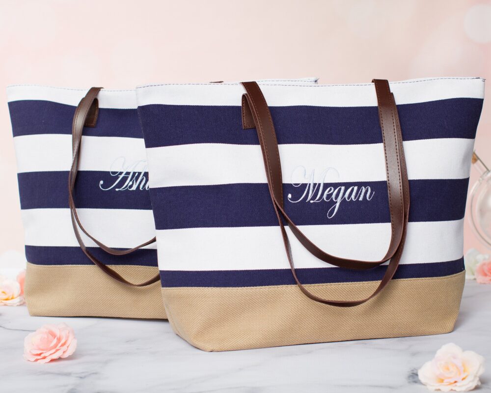 Bridesmaids Gift Bag, Tote, Personalized Bridal Party Gift, I Do Crew Wedding Tote Beach Bag