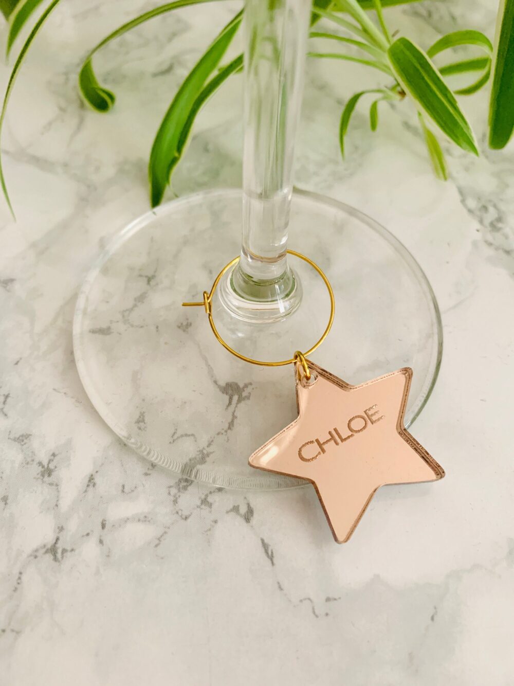 star Shape Acrylic Wine Charms, Wedding Place Names, Glass Custom Favors For Hen Party, Drink Markers