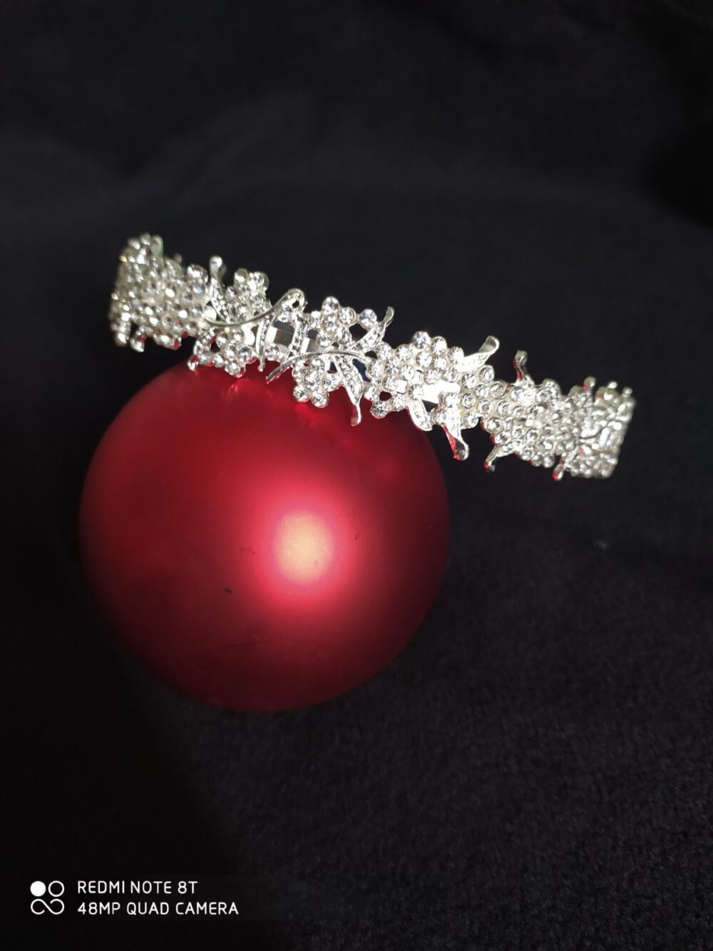 Silver Rhinestone Wedding Tiara, Crystal Queen Crown