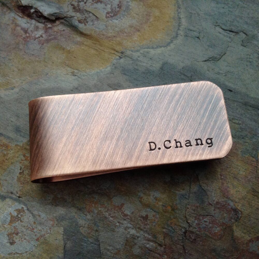 Personalized Money Clip, Full Name, Rustic, Custom Copper Wallet Graduation Gift For Him, Christmas Present, Birthday Gift, Antiqued