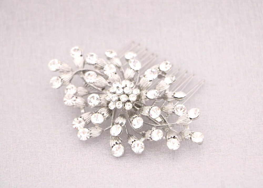 Bridal Hair Comb Silver Wedding Headpiece Rhinestone Hair Clip Crystal Comb Accessories Piece