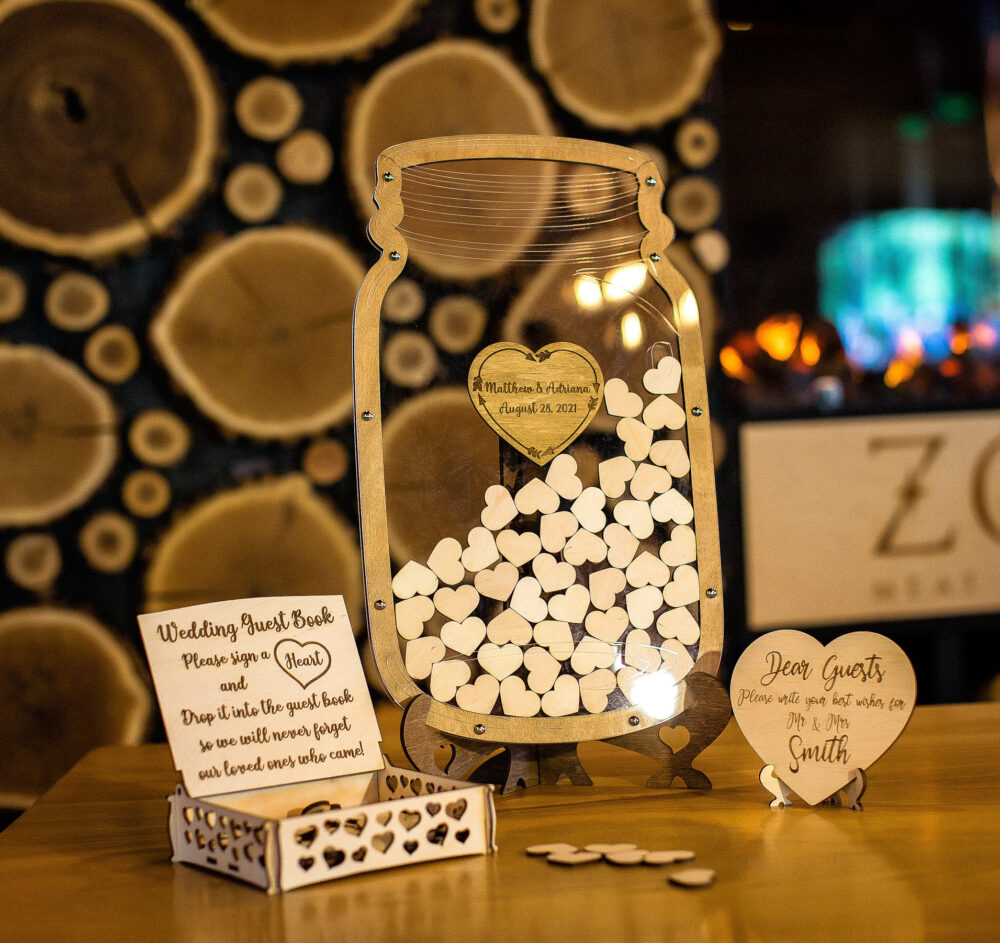 Wedding Guest Book Alternative, Mason Jar Book, Hearts Sign Decor, Anniversary Gift, Guestbook, Drop Box