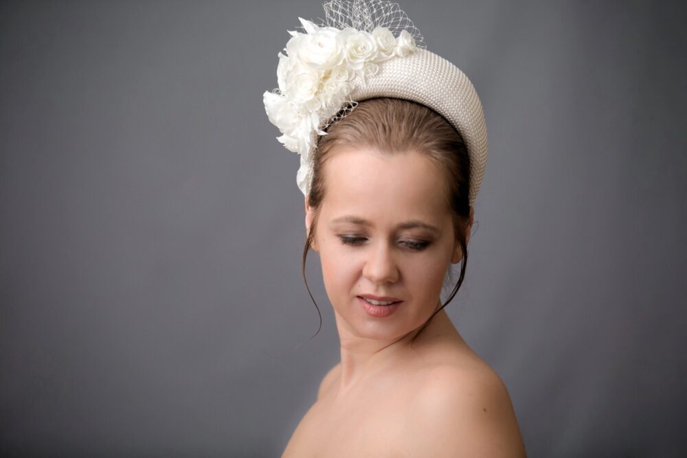 Cream Wedding Fascinator Headband Inspired By Kate Middleton Hat With Birdcage Veil