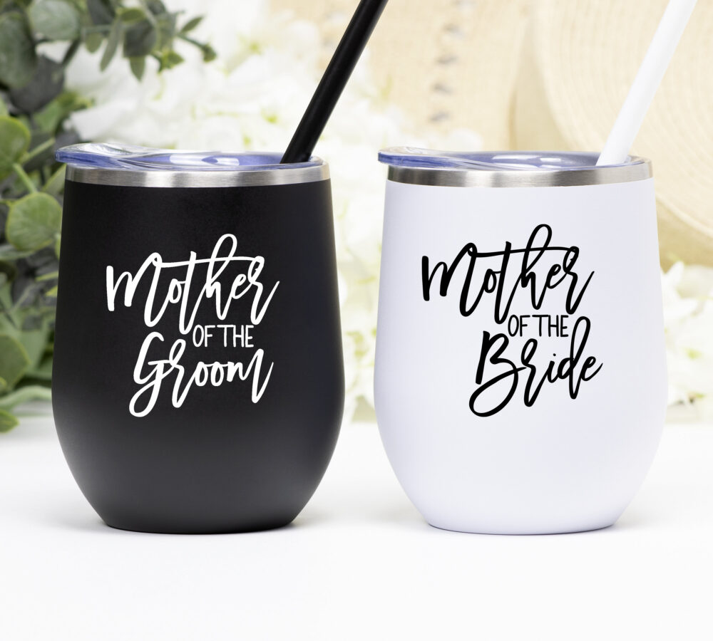 Mother Of The Bride Wine Tumbler, Groom Gift, Groom Wine Tumbler, Bride Stemless Gift