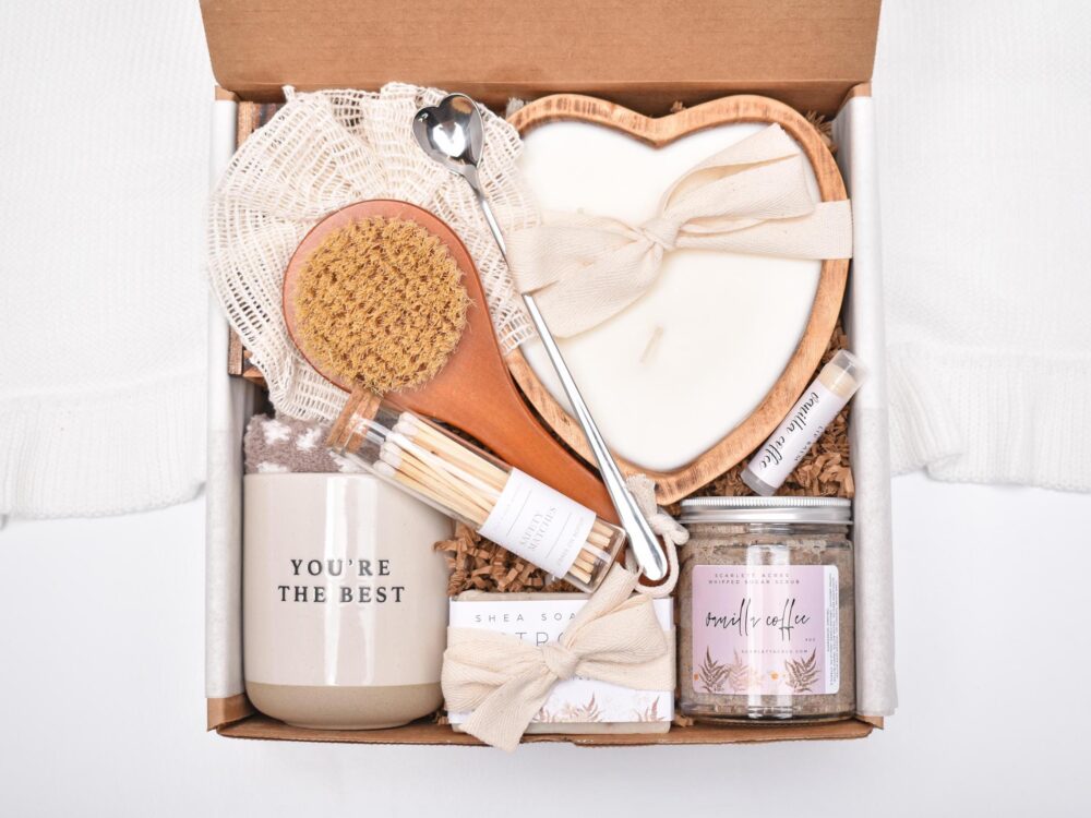 Thank You Gift Box, Coffee Candle Basket, Corporate Appreciation Gifts, Surrogate Mother, Nurse Gift, Care Package For Her, Women