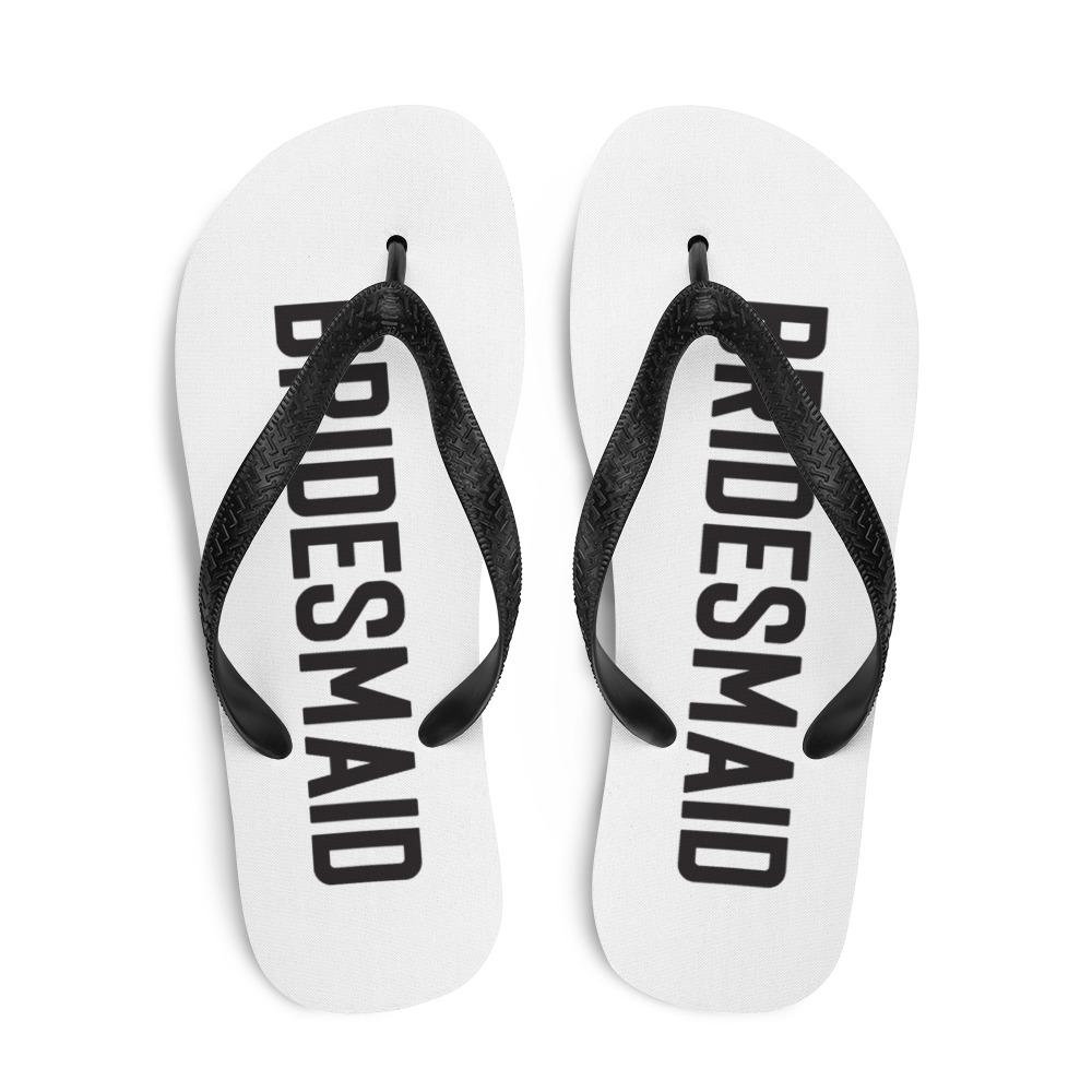 Bridesmaid Flip Flops Polyester Fabric Lined Rubber Sole Slippers