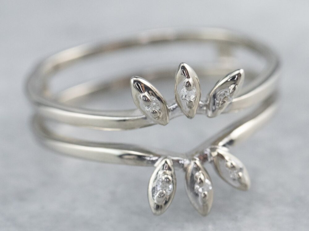 14K White Gold Diamond Ring Enhancer Guard Band