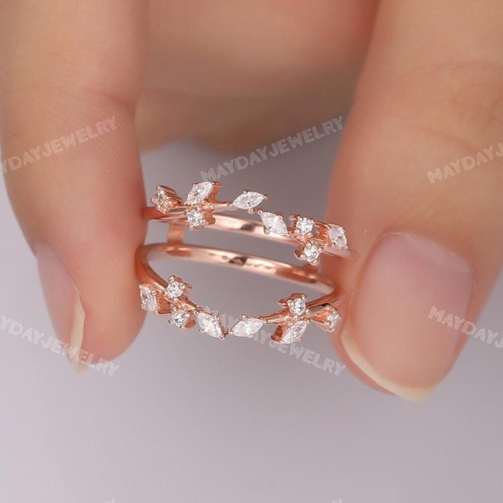 Aggie Ring Enhancer | Lab Diamond Matching Eternity Moissaniteeternity Band Customizable Guard 18K Gold