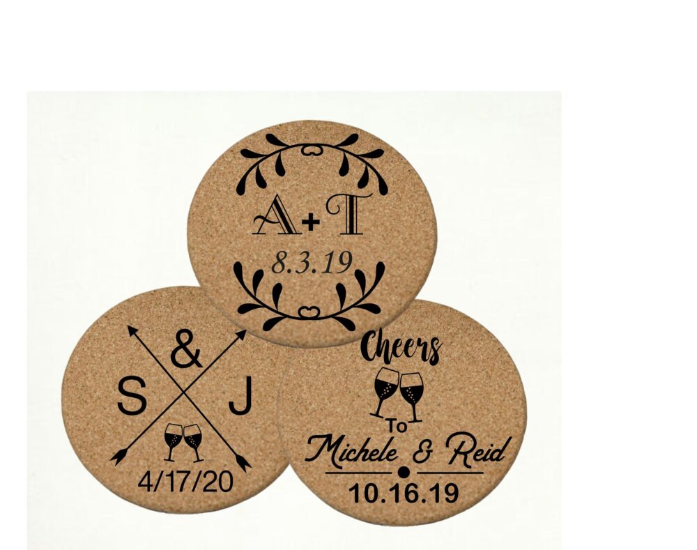 Cork Coasters Wedding Favors For Guests - Coasters, Drink Personalized Coaster & Custom