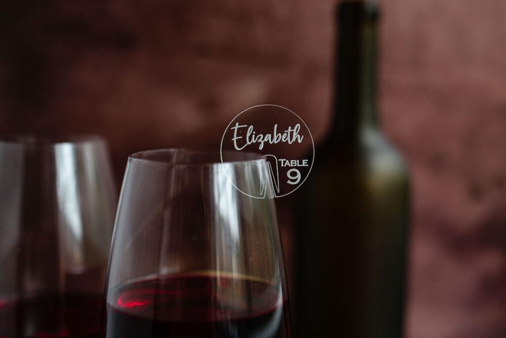 Personalized Wedding Drink Tags Acrylic Wine Glass Charms