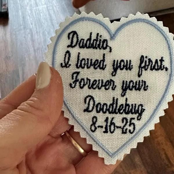 Wedding Tie Patch For Father Of The Bride Personalized Gift Dad Embroidery Groom Mens Label Necktie Messages From Bride