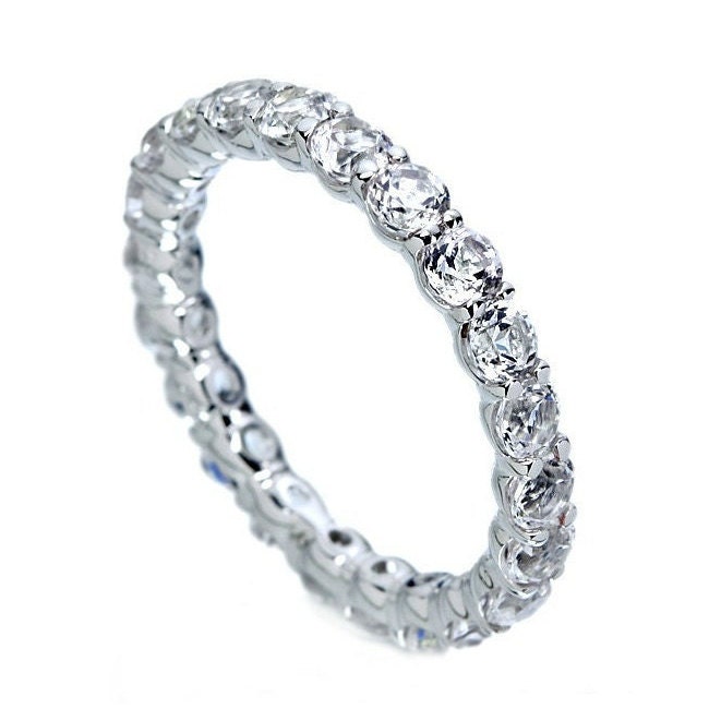 White Gold Eternity Band. Ring. Wedding Band Women. Womens Wedding Band. Ring For Her. Infinity Ring