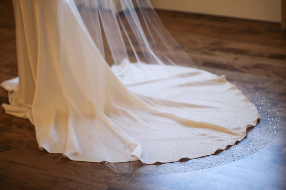 Cascading Rhinestone Crystal Veil, Chapel & Cathedral Length Wedding Veil