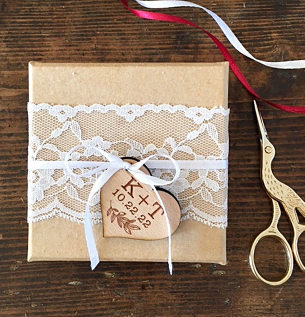 Wedding Favor Tag, Wood Heart Tags, Thank You Rustic Tag, Personalized Tags, Wedding Gift Tag