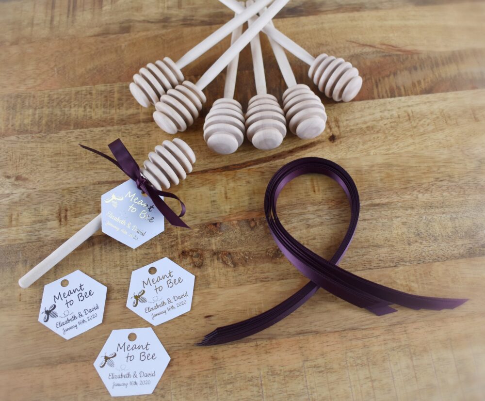 Honey Dipper Wedding Favors Wooden Meant To Bee Favor Tags Honey Dipper, & Ribbon Included Diy