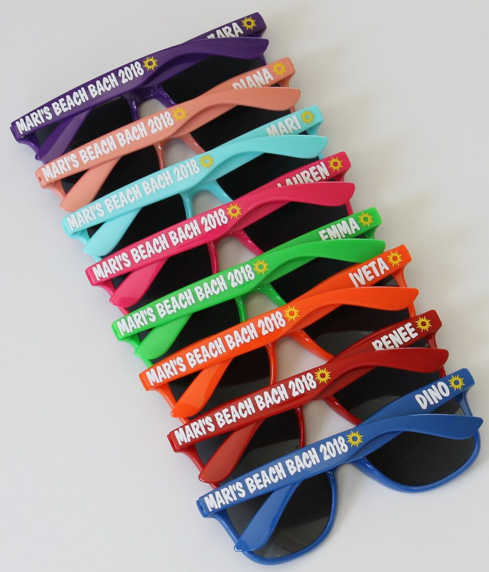 Personalized Sunglasses, Custom Wedding Favors, Bachelorette Gifts, Party Girls Weekend, Birthday Sunglasses