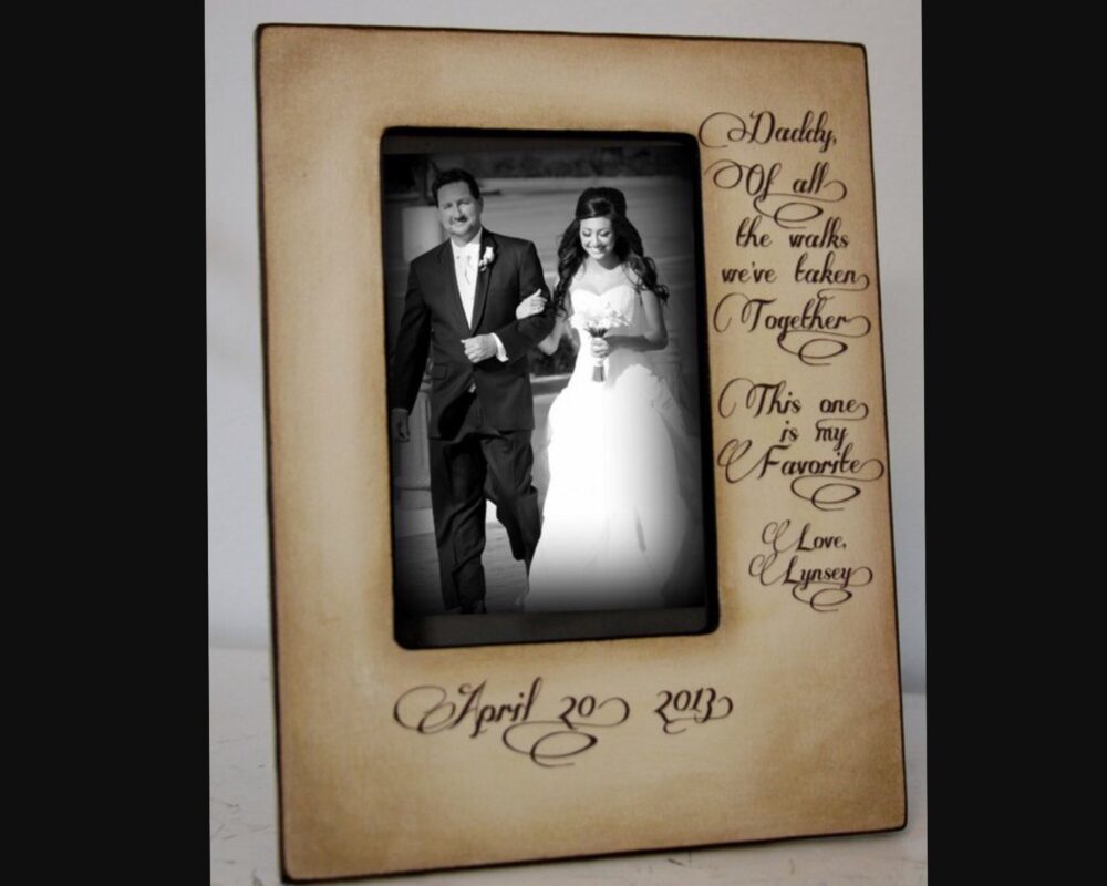 Personalized Wedding Gift For Father Of The Bride Walk Down Aisle 4x6 Photo Father Bride Gift, Bridal Wedding Frame