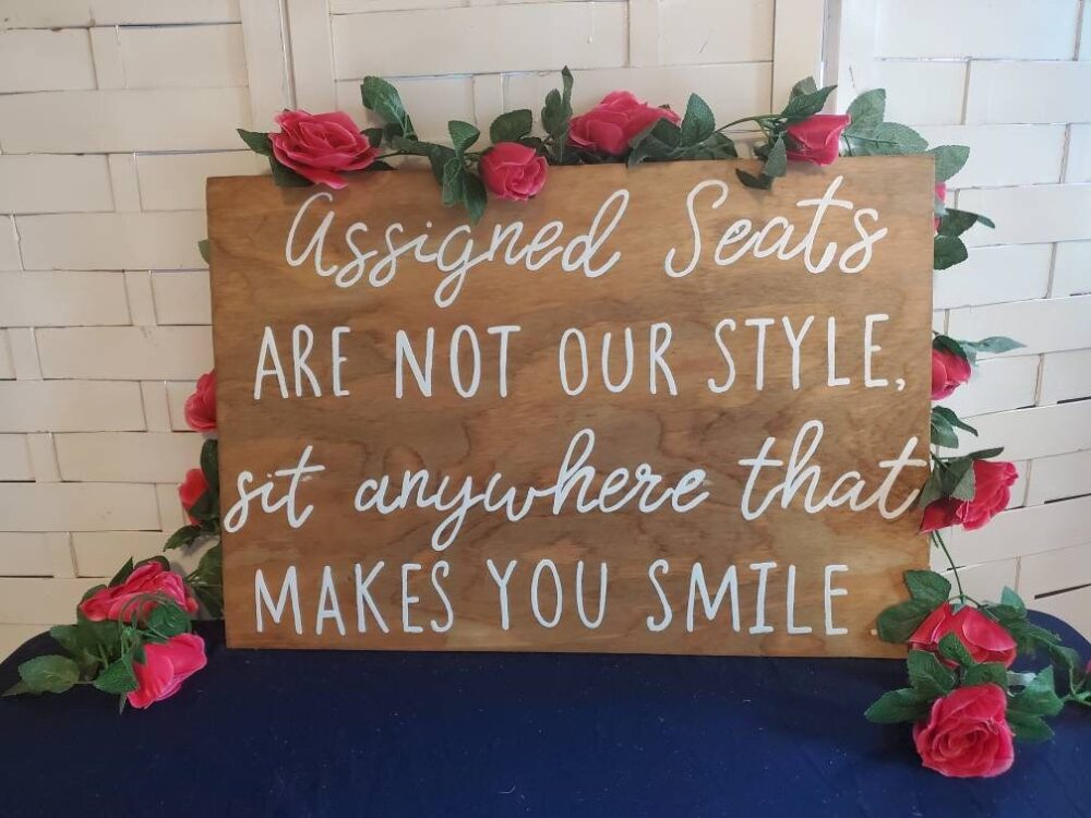 Custom Wood Wedding Seating Sign Rustic Ceremony Decor