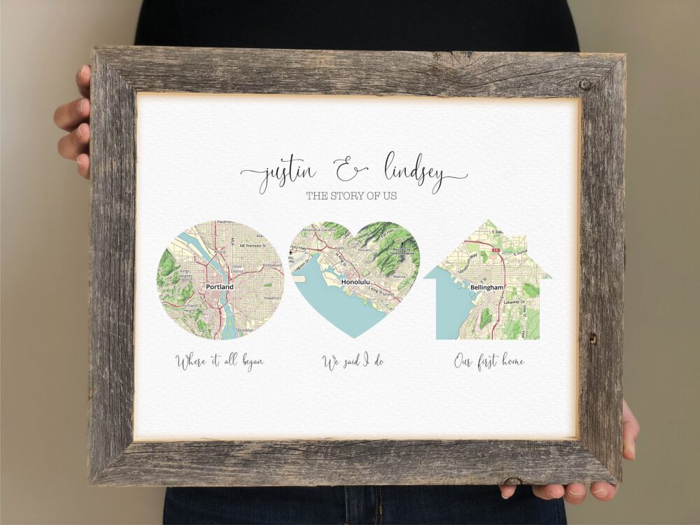 Map Wedding Gift - Groom Gift From Bride, Personalized For Husband, Anniversary Wife, Closing Bride
