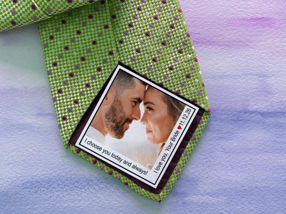 Groom Wedding Tie Photo, Gift For The Groom, Custom Photo Tie Patch, Groom Gift From Bride, Gifts, Wife, Engagement