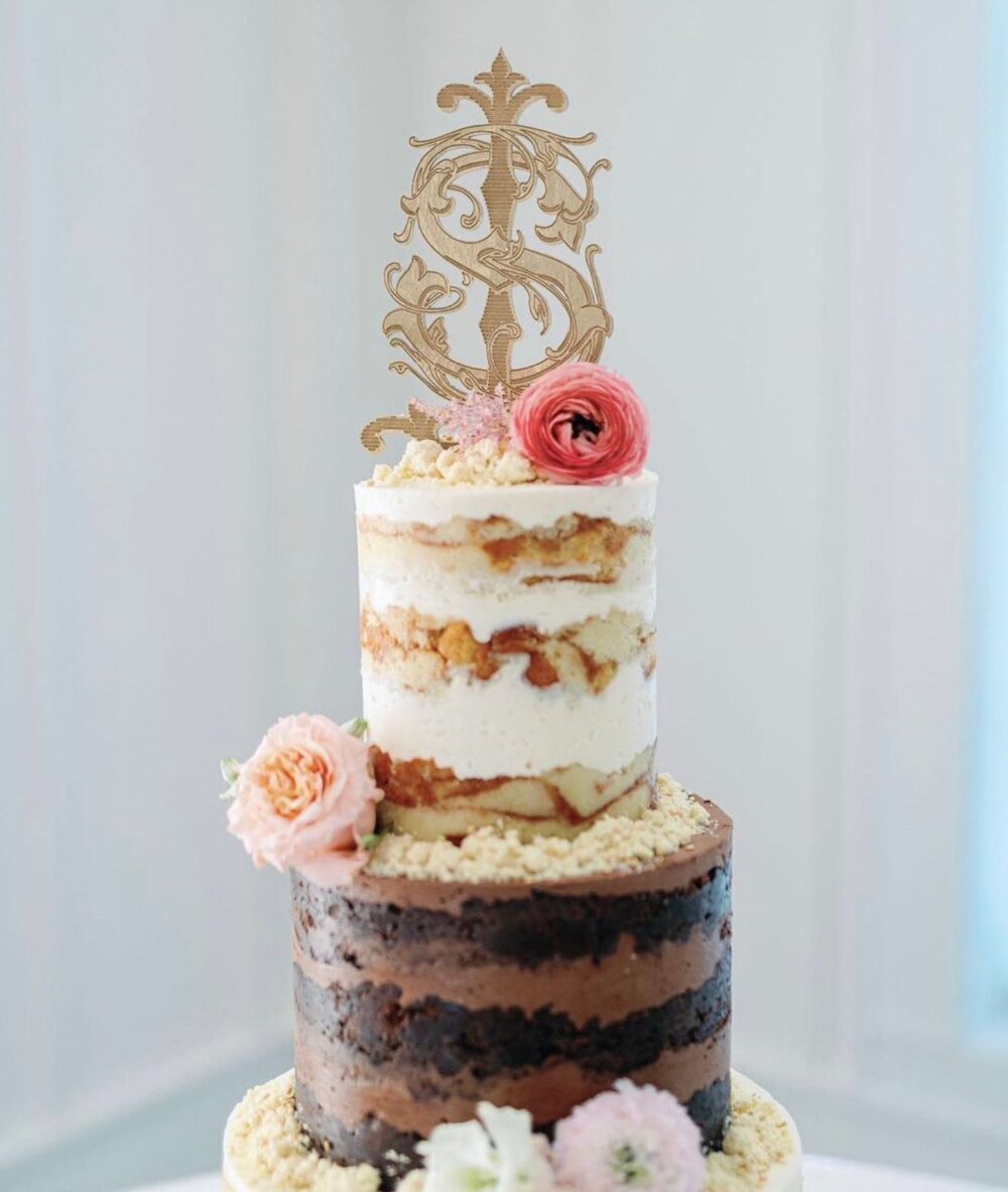 Monogram Cake Topper, Wedding Cake Topper, Personalized Wedding Custom Initials Gold Topper