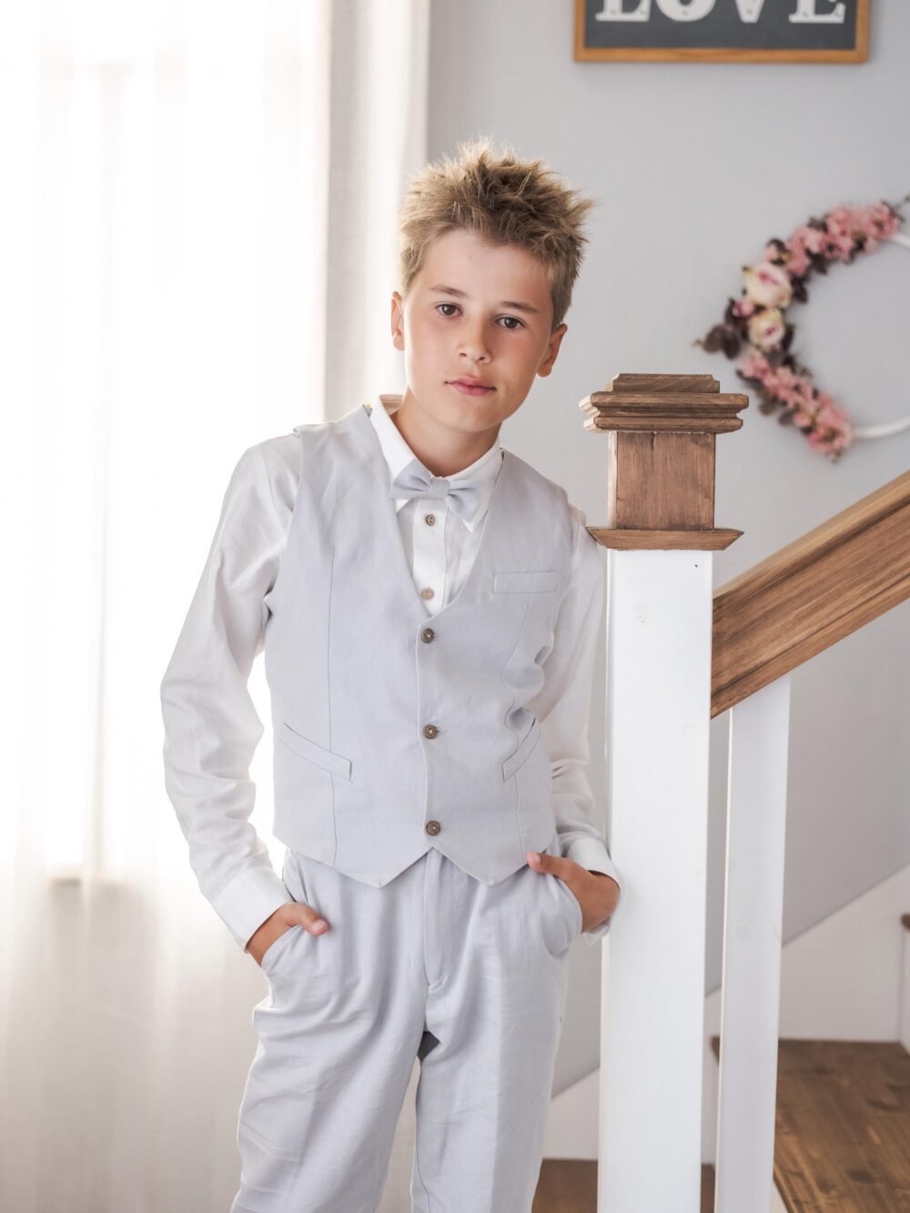 Ring Bearer Suit Vest, Toddler Waistcoat For Boys Wedding Suit, Outfit Communion