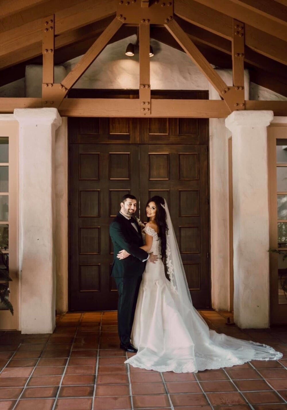 Venice Lace Wedding Veil Floral One Tier Cathedral Veil