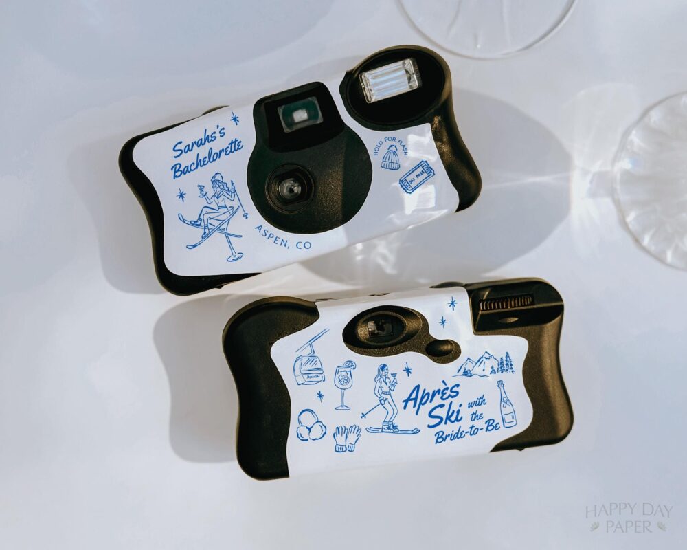 sticker For Disposable Camera Apres Ski Bachelorette Party Wrap Label Only