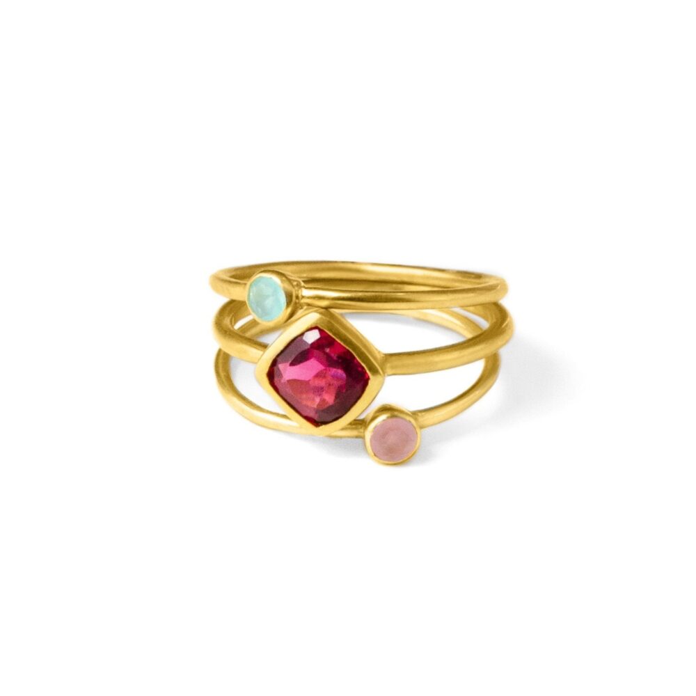 Mom Ring Set Combo Custom Birthstone Set, Mother Daughter Stacking Ring Set Christmas Gift For Wife Gift Stackable Rings