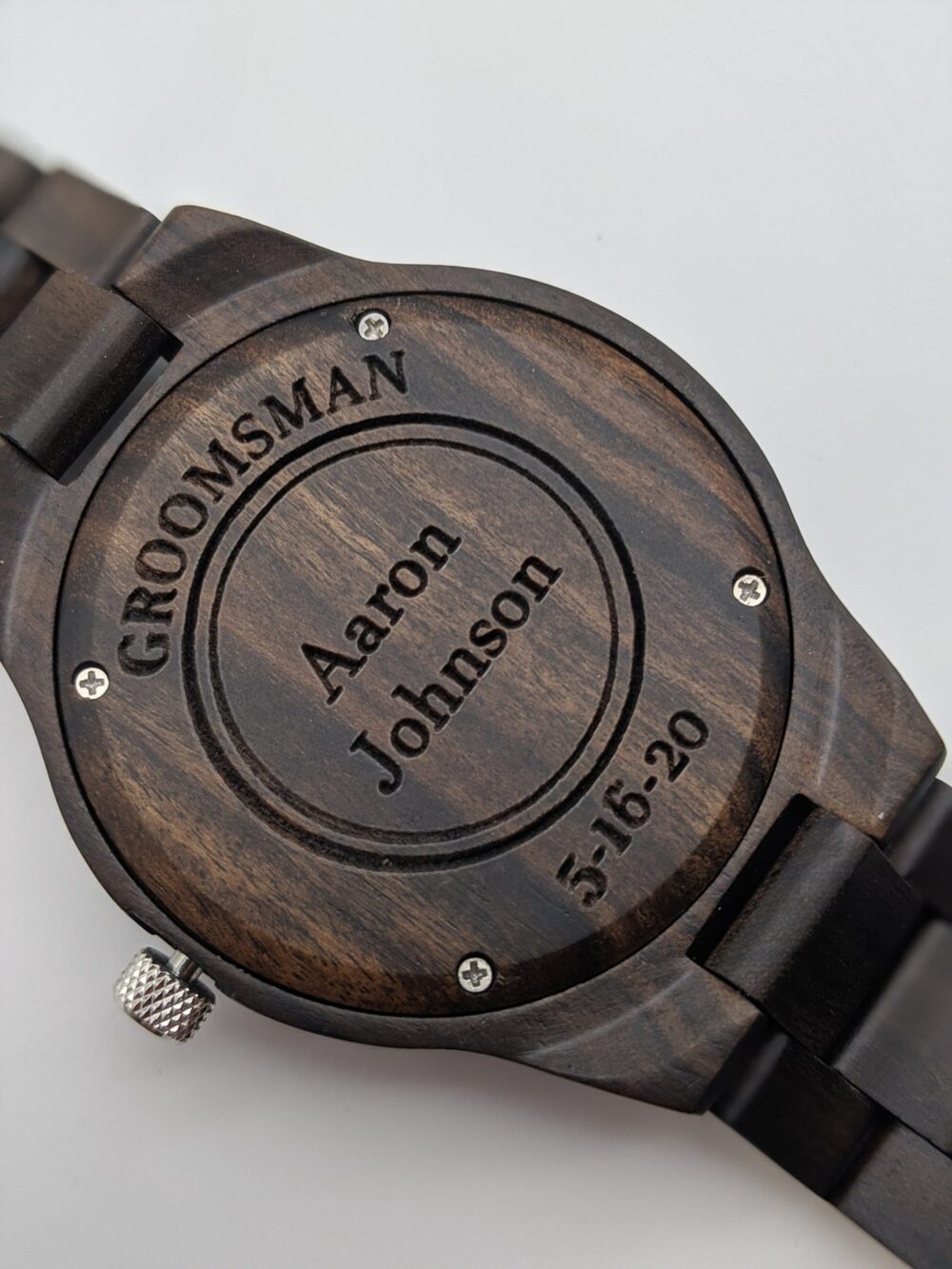 Groomsmen Gift Watches Set - Monogram For Groomsmen Set Of 4-12 Engraved Groom Proposal Wedding Wooden Modply